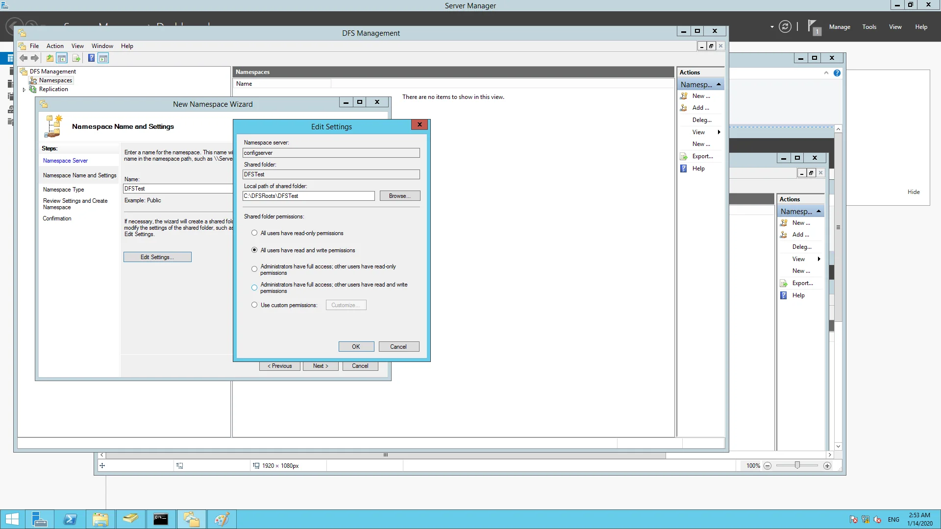 Editing the local path of the shared folder Editing the local path of the shared folder
