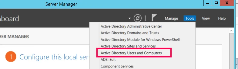 Opening Active Directory Users and Computers from Administrative Tools