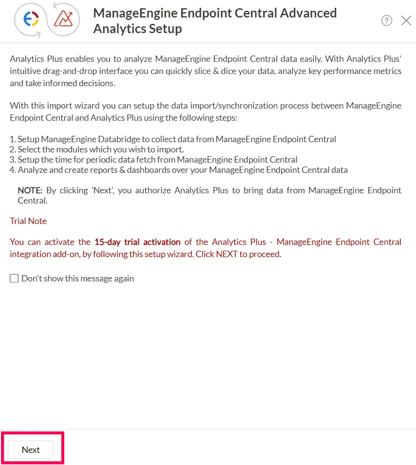 Consent to Pull data from Endpoint Central for Analytics Plus Consent to Pull data from Endpoint Central for Analytics Plus