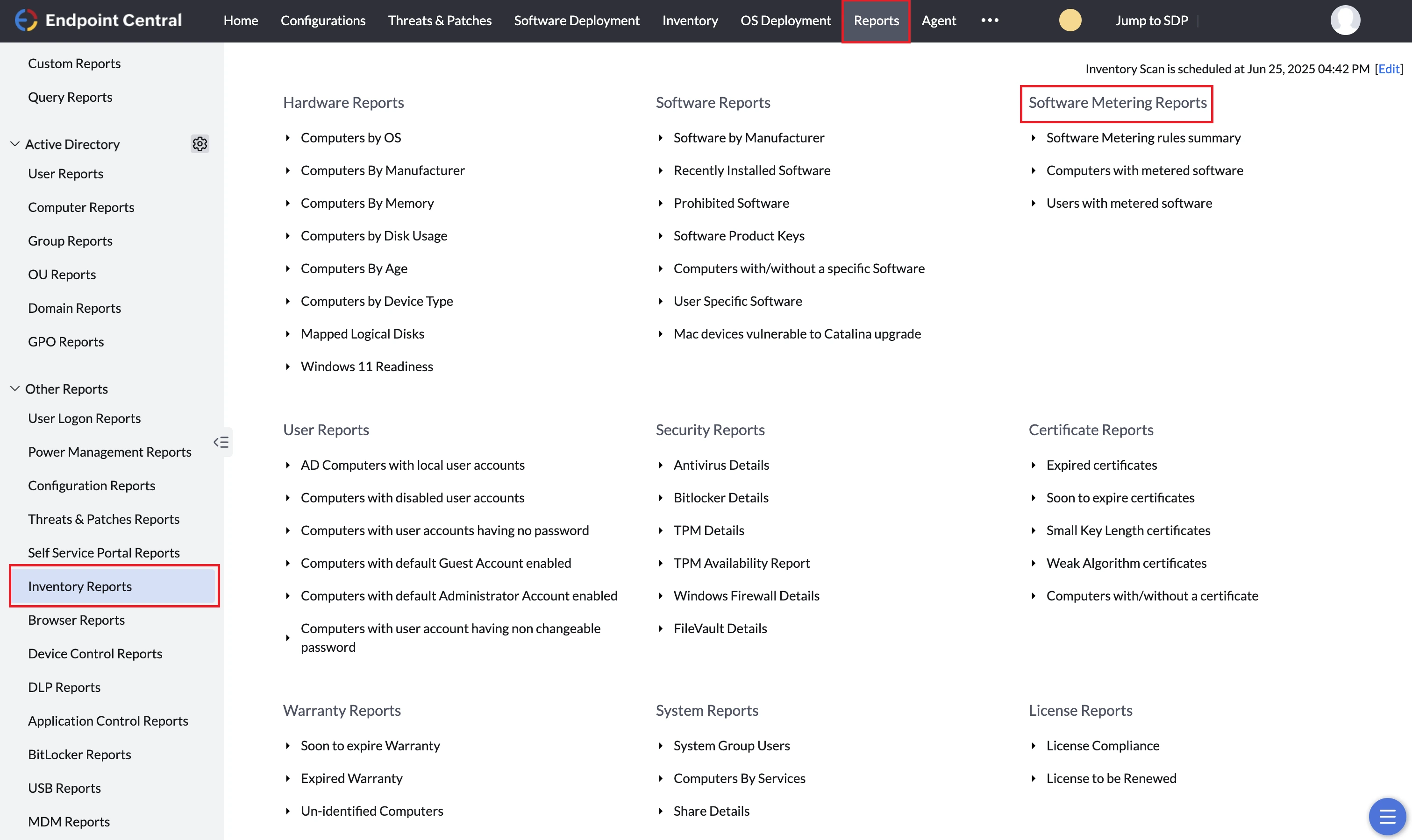 Reports Navigations for Software Metering Mac Reports Navigations for Software Metering Mac