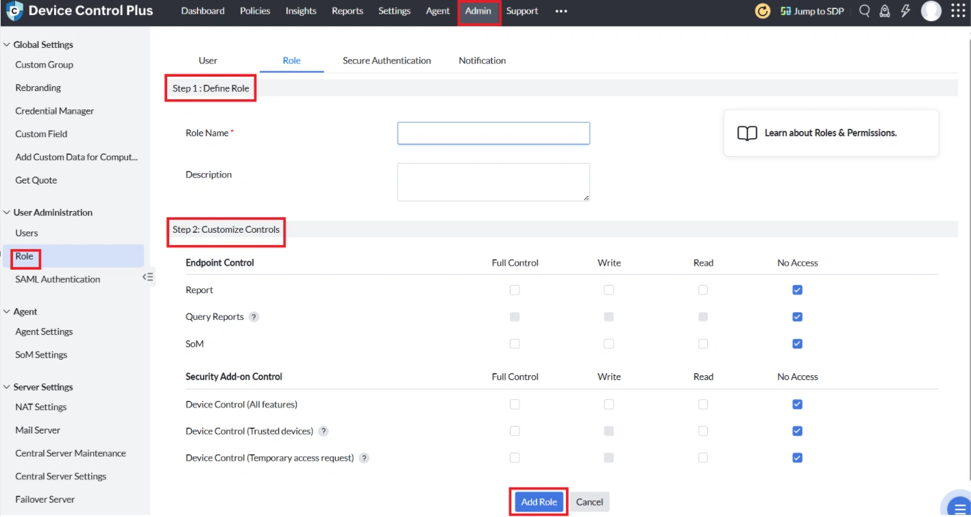 OS-Deployer User and role administration