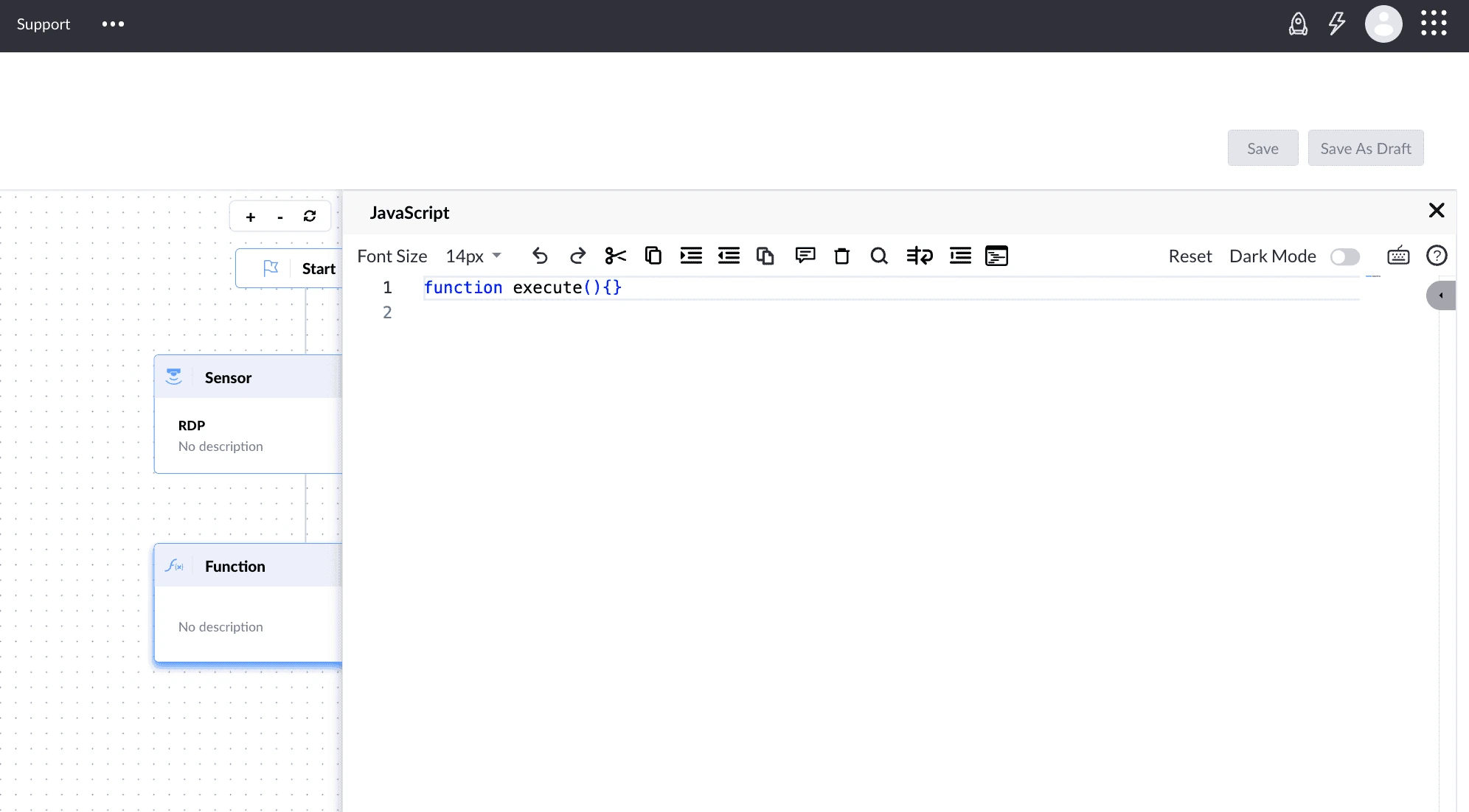 JavaScript function editor JavaScript function editor.