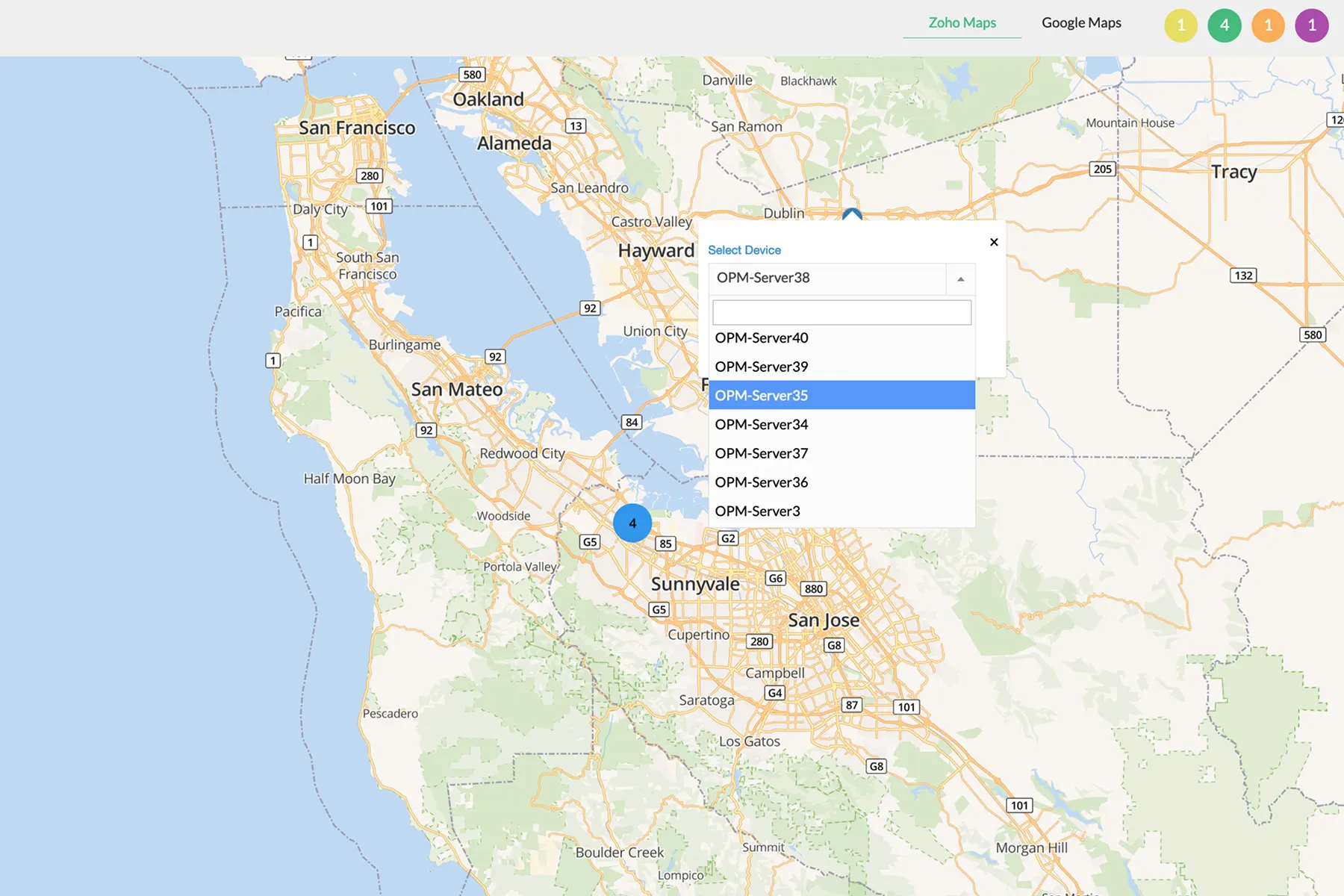 Zoho/Google maps