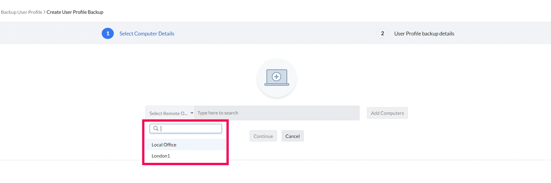 Backup user profiles 