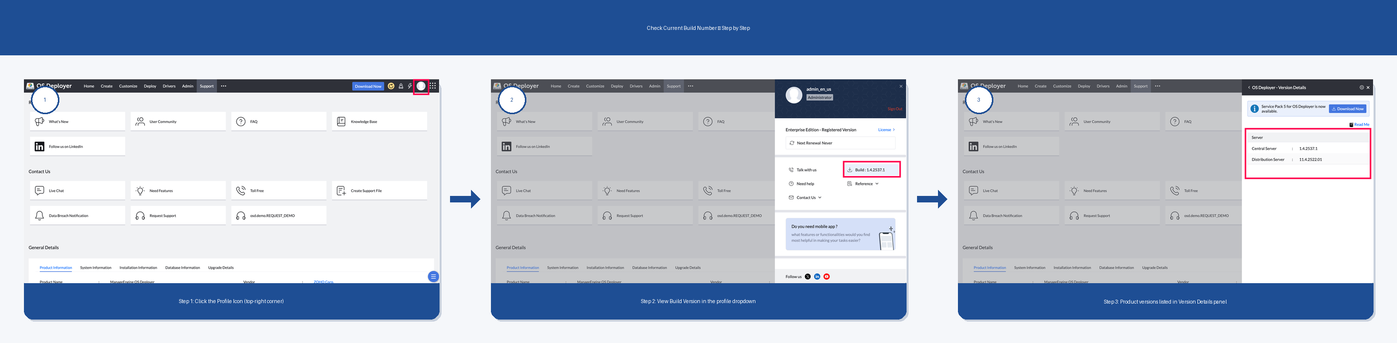 Check your current build number under profile icon Check your current build number under profile icon