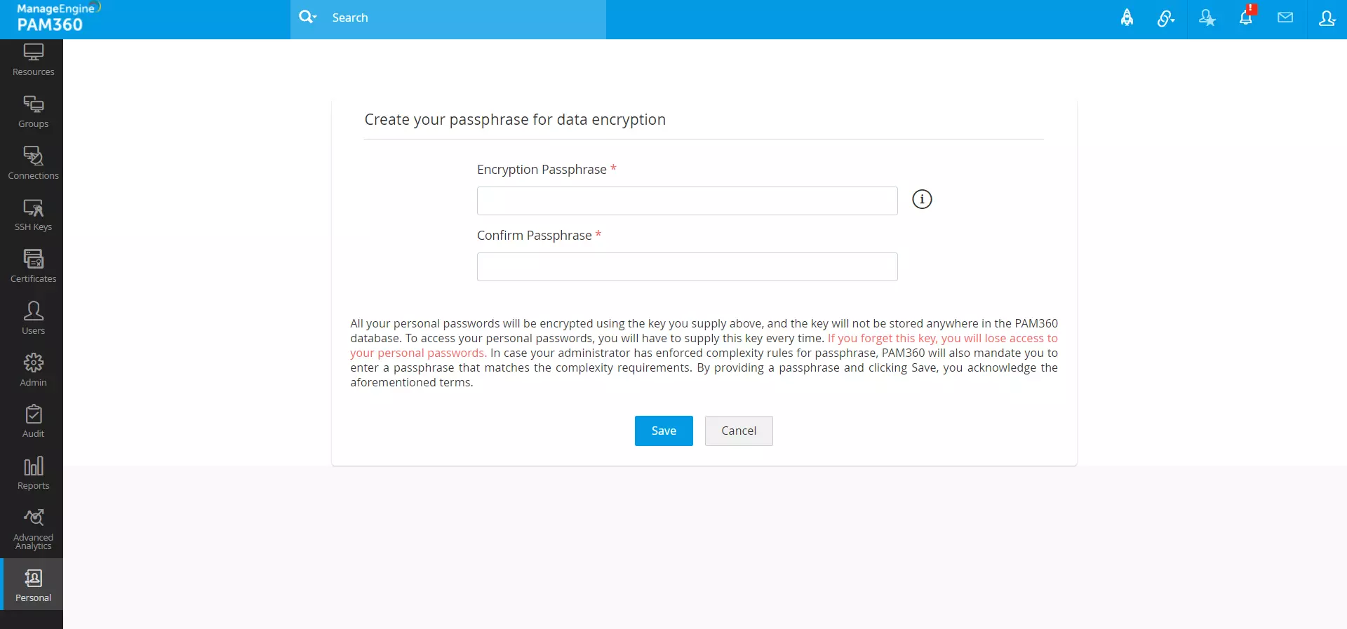 passphrase for encryption