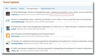IT Asset Management Software- The Twitter function