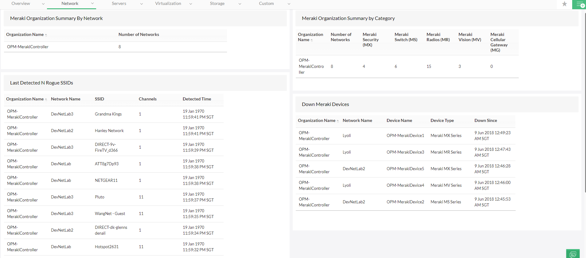 Cisco Meraki Monitoring in OpManager: Report generation