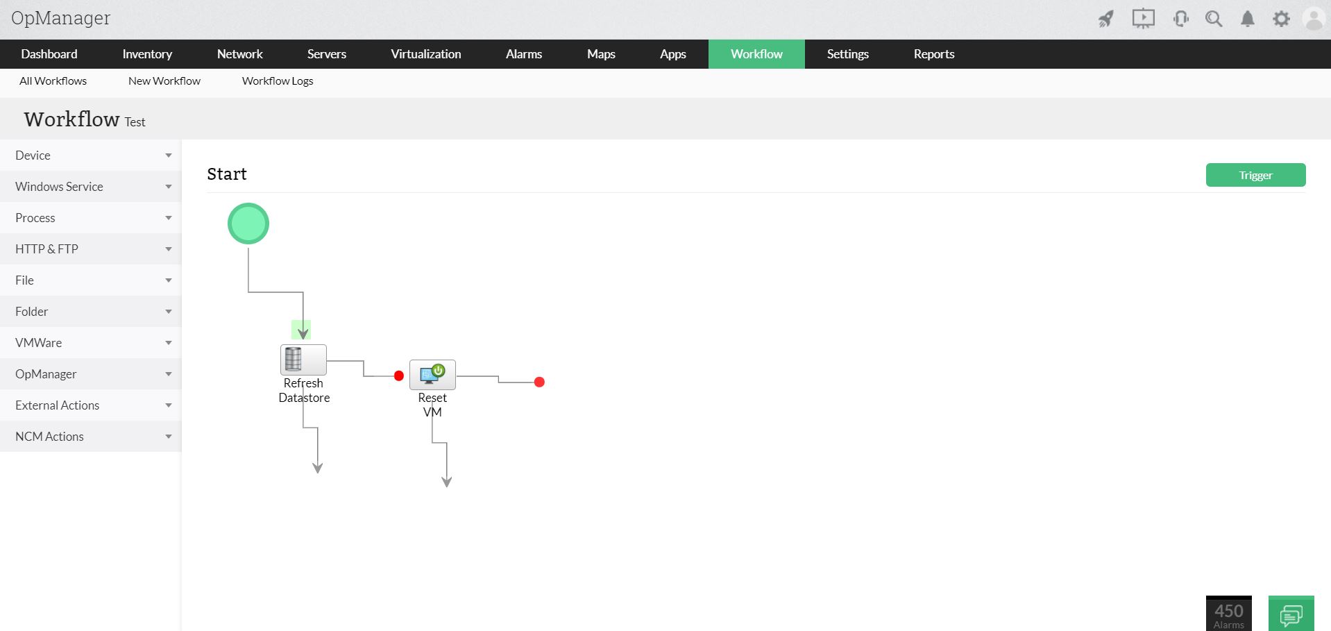 Server performance management Workflows- ManageEngine OpManager