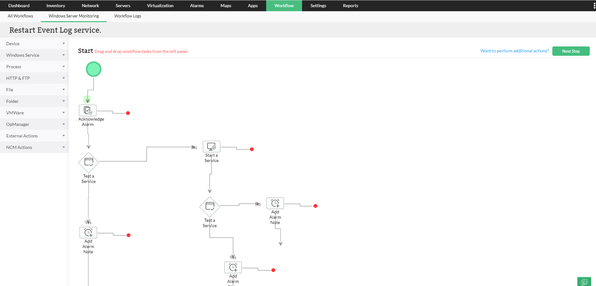 IBM Workflows automation- ManageEngine OpManager