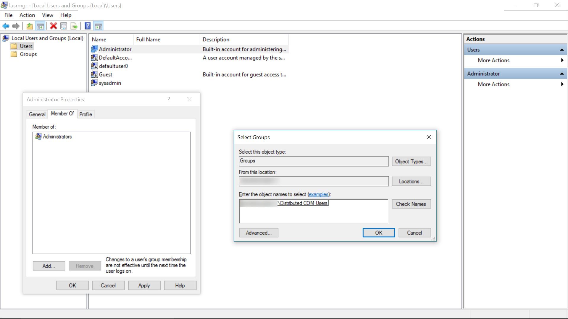 Non admin user account configuration for WMI: Distributed COM Users in Local user and Groups Setting