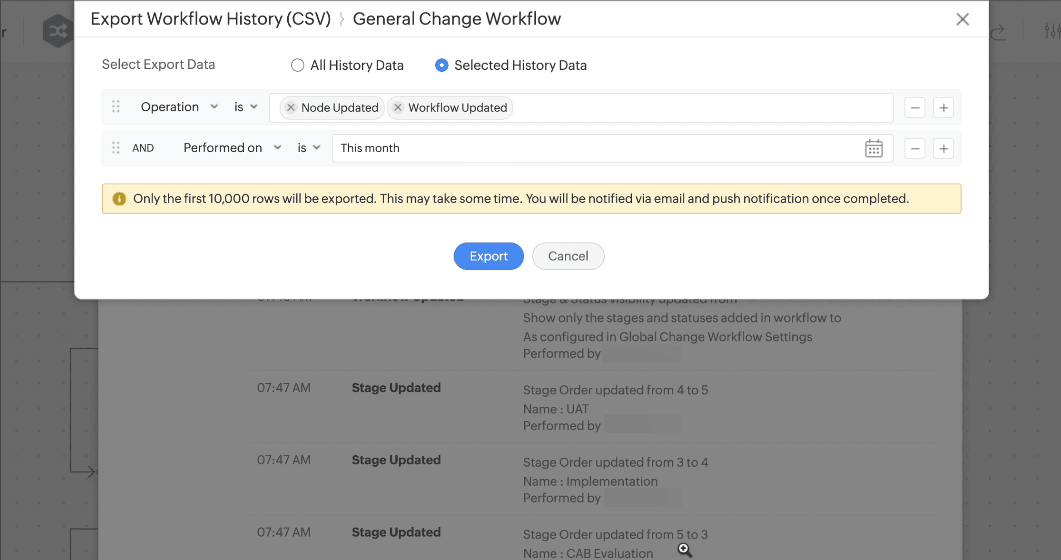 Workflow History Enhancements