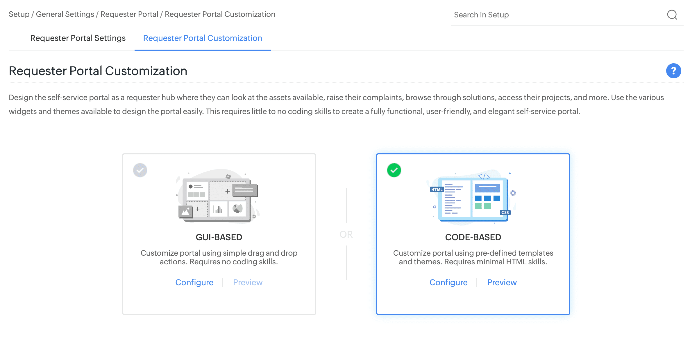 Requester Portal Search Customization