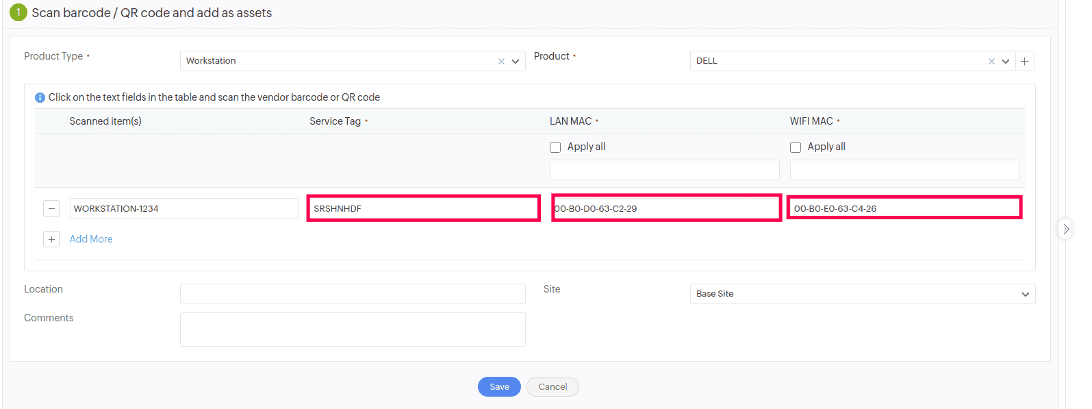 ALC Barcode Form Enhancements