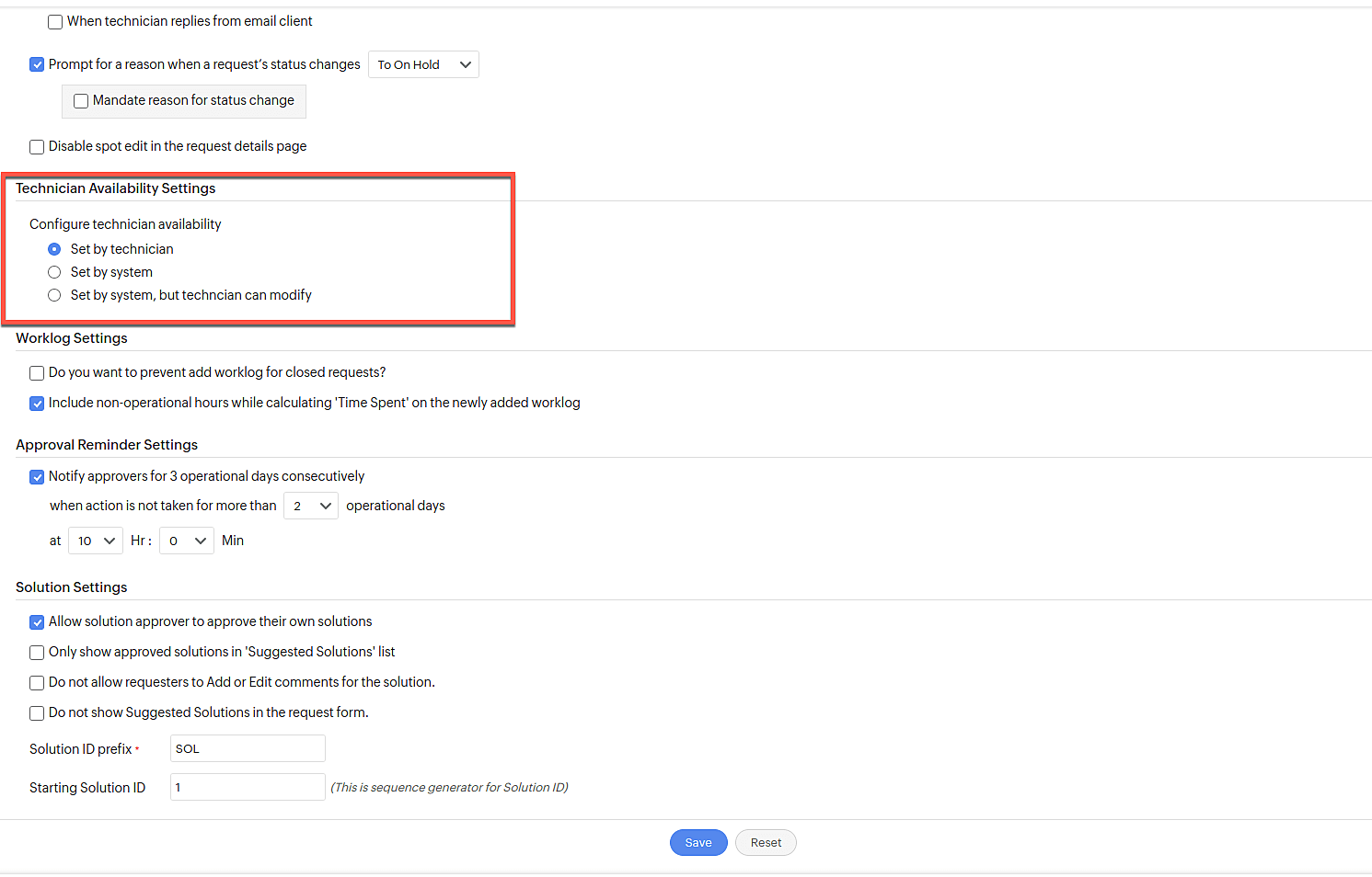 Site filter - List view