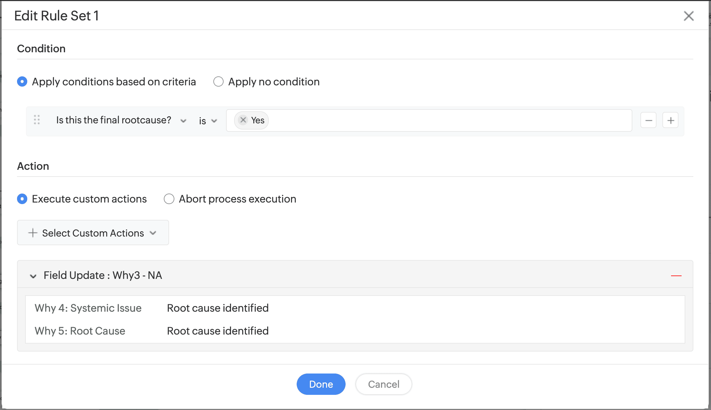 Problem lifecycle rules configuration