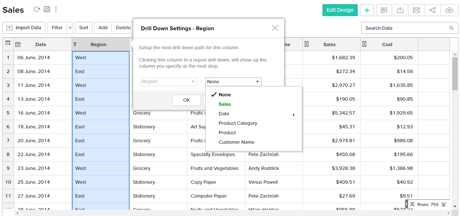 set-drill-down-dialog