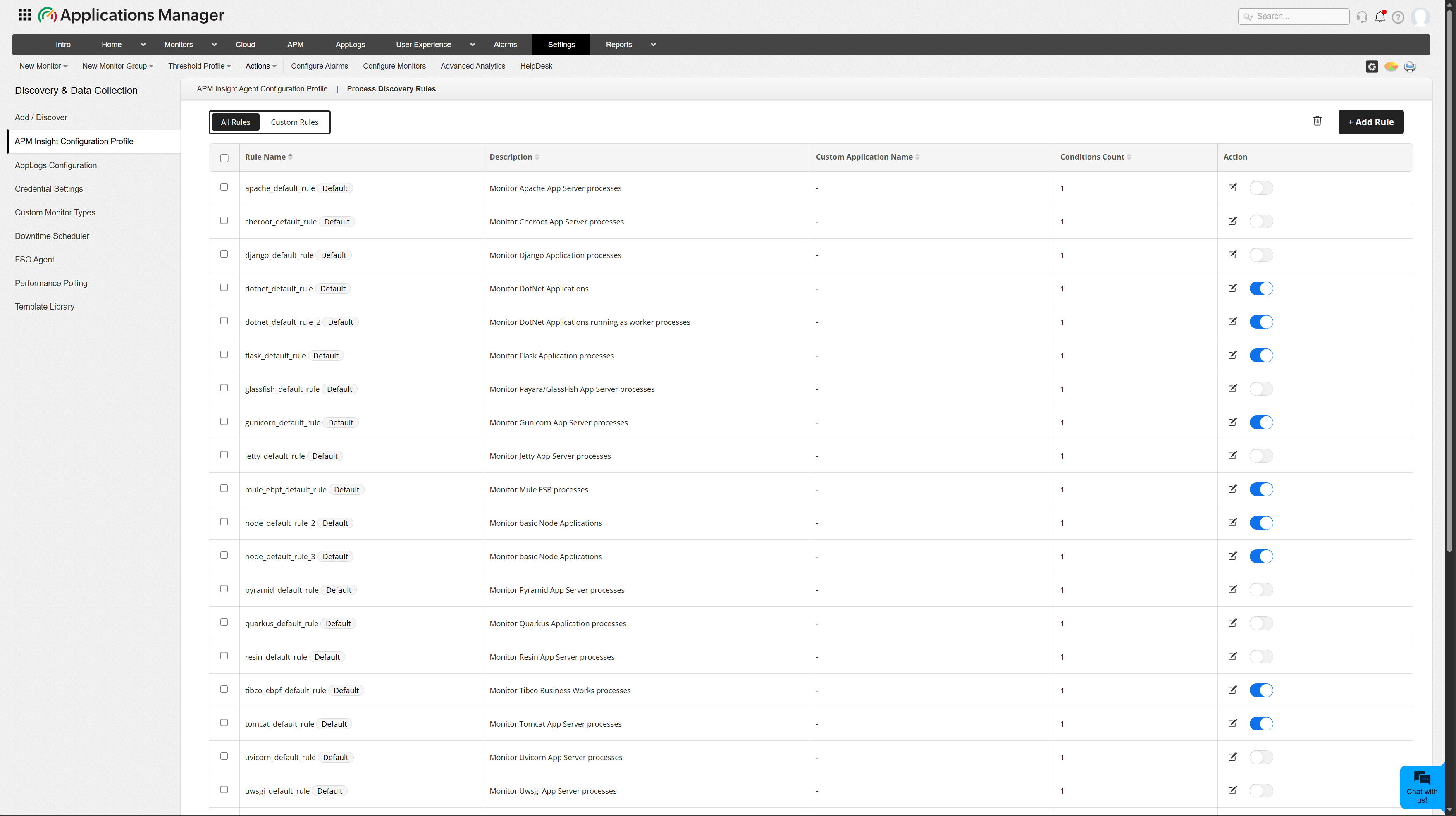 APM Insight Process Monitoring Rules | Applications Manager APM Insight Process Monitoring Rules | Applications Manager