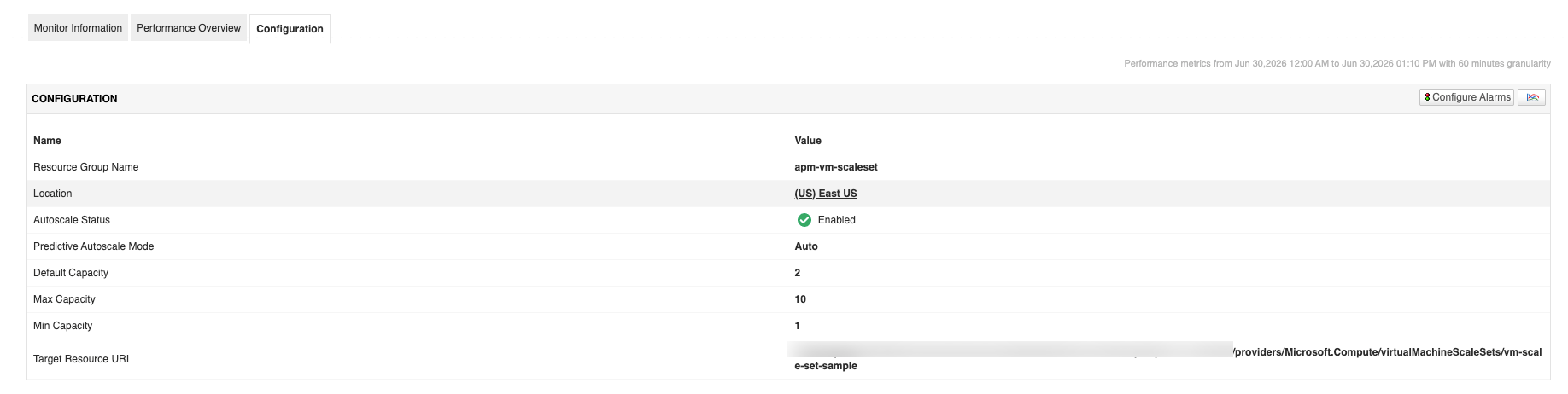 Azure Autoscale Settings Monitor - ManageEngine Applications Manager