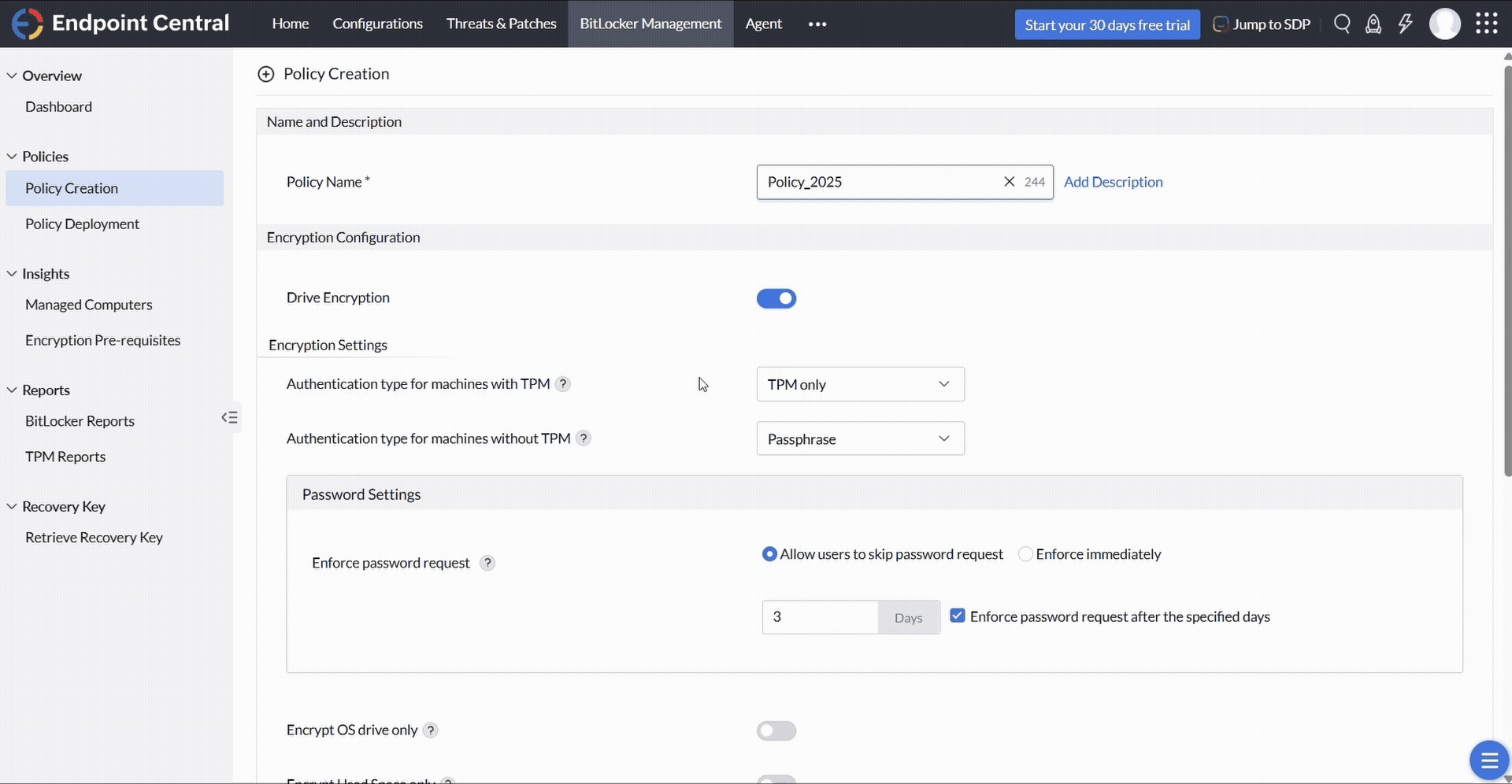 Authentication Type for machines with TPM