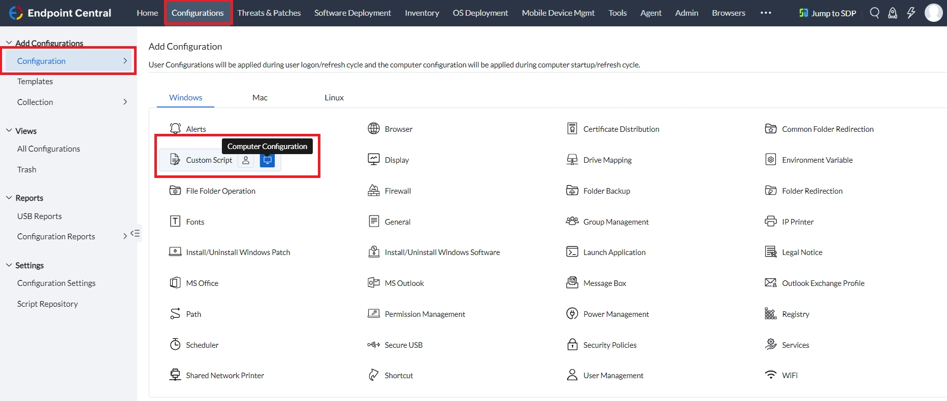 computer custom script config navigation computer custom script config navigation