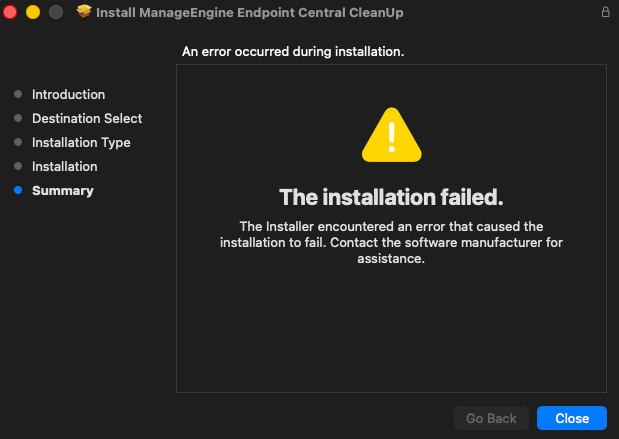 Step 5 Mac agent cleanup tool confirmation of completion