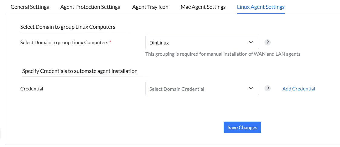 configure linux agent settings for linux agent installation