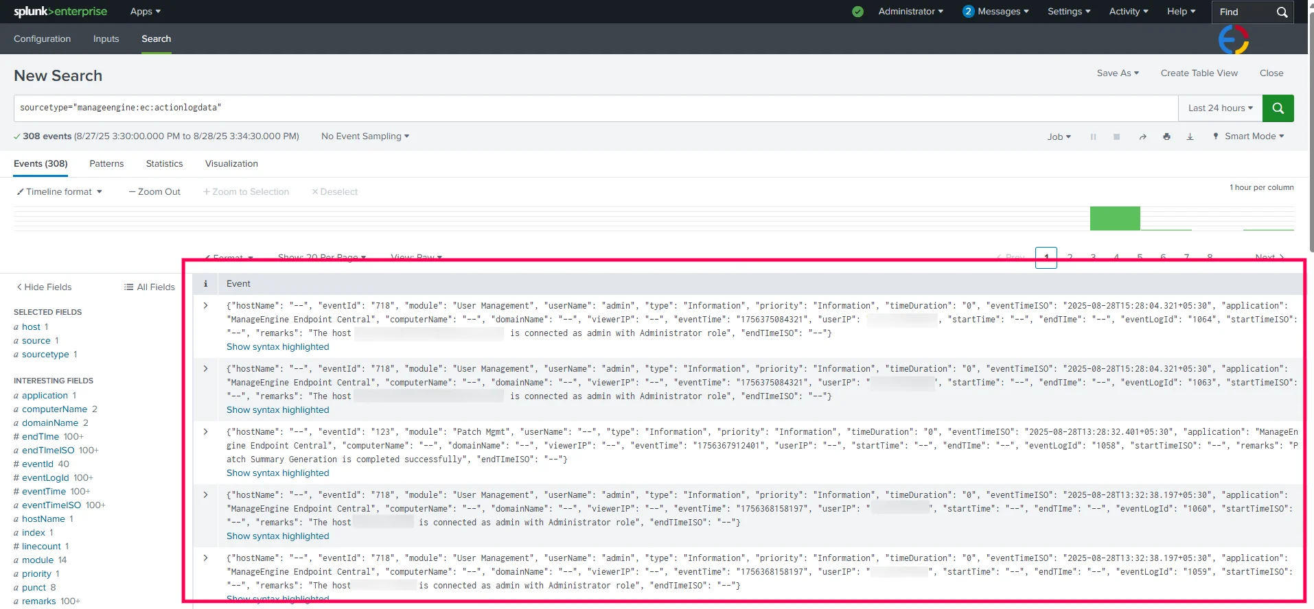 Splunk Vulnerability and Action Log Data Splunk Vulnerability and Action Log Data