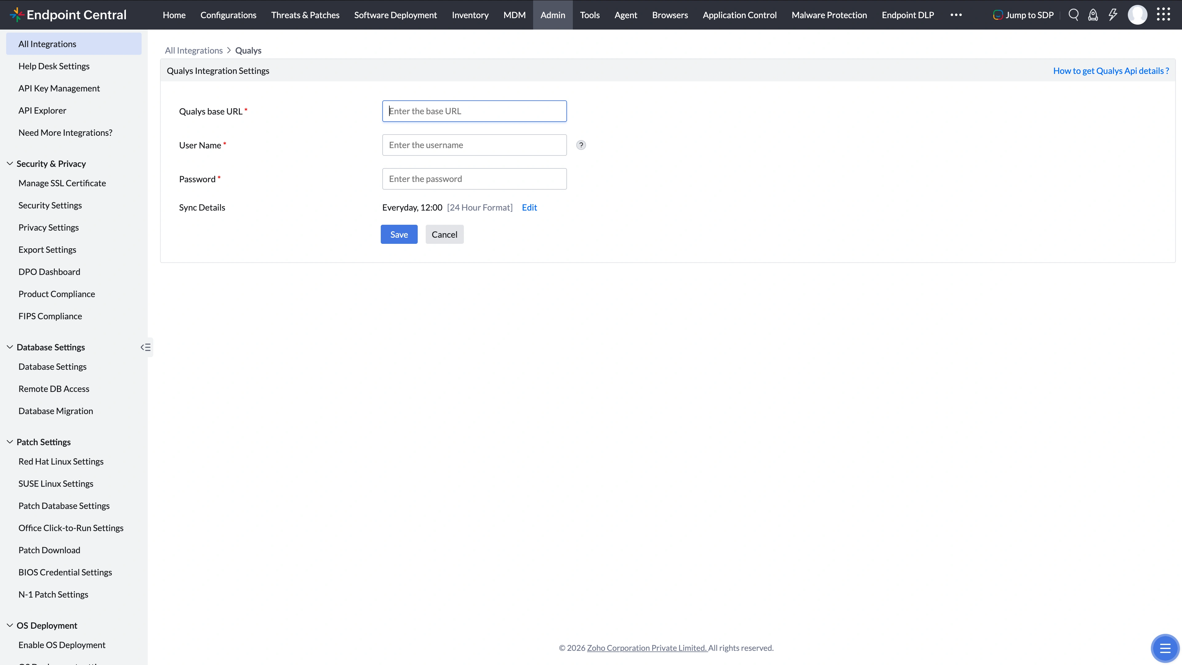 Qualys Instance Details Qualys Instance Details