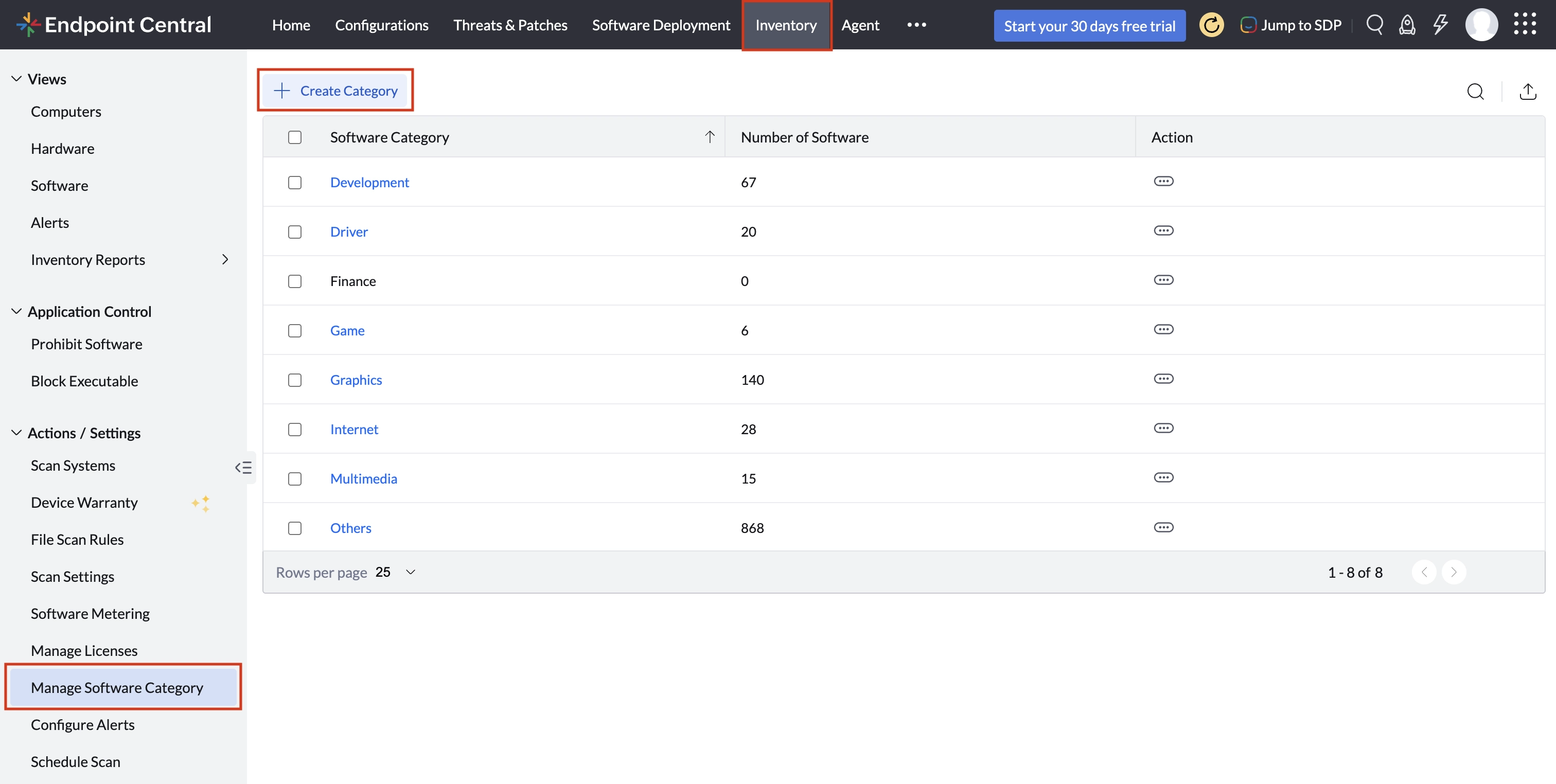 Manage Software Categories Manage Software Categories