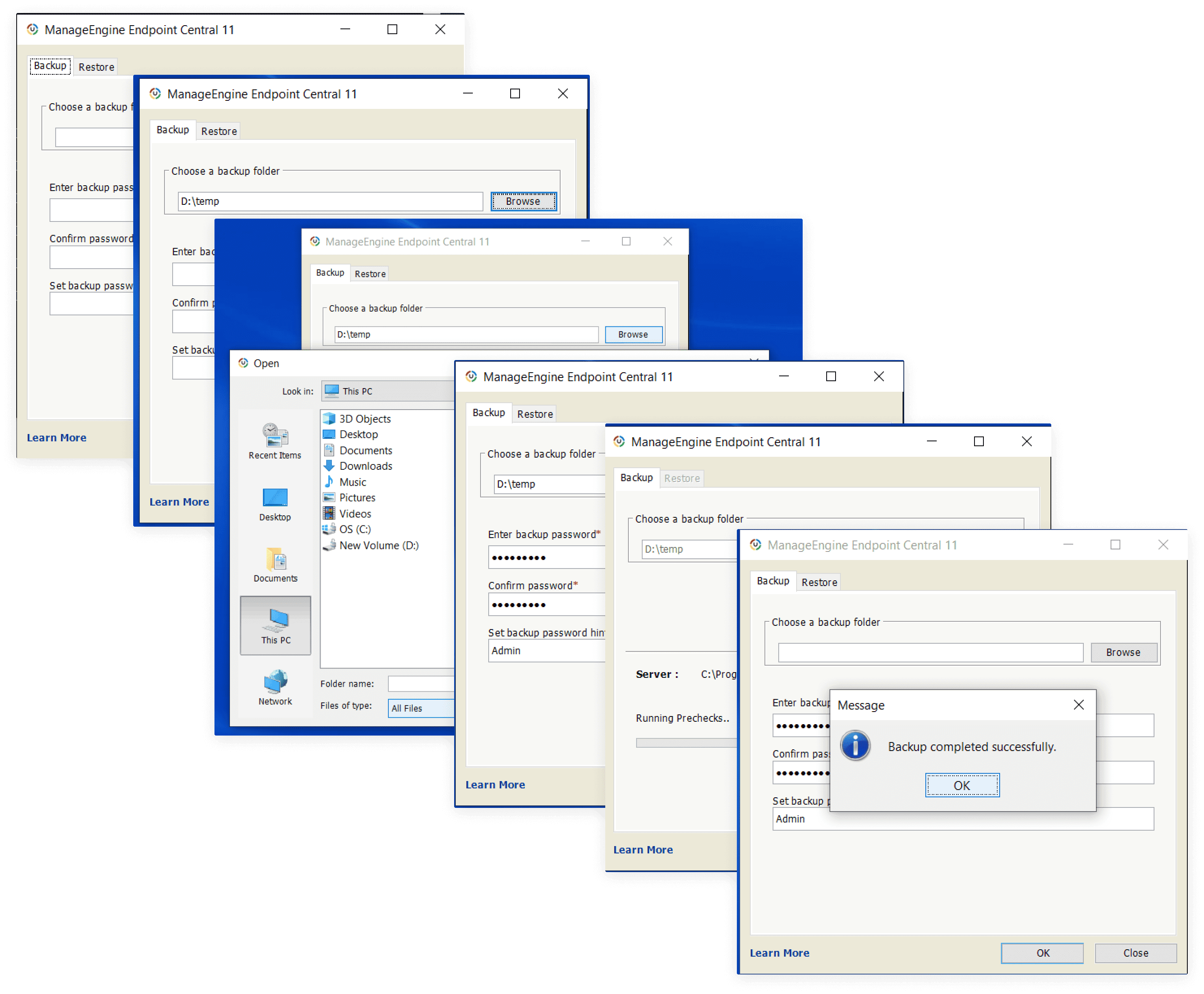 Steps to take manual backup