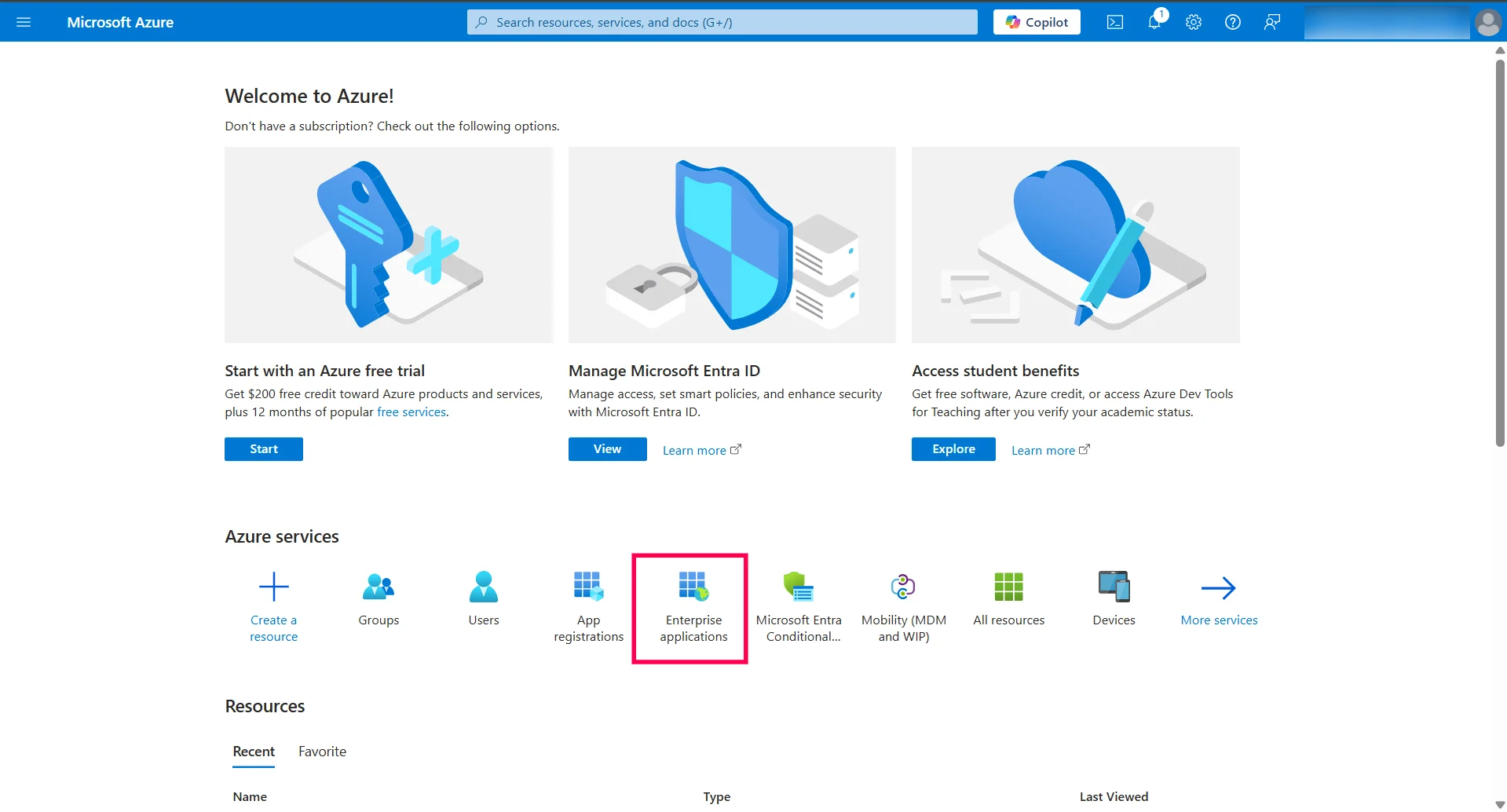 SAML Authentication settings for Azure Select Enterprise Application