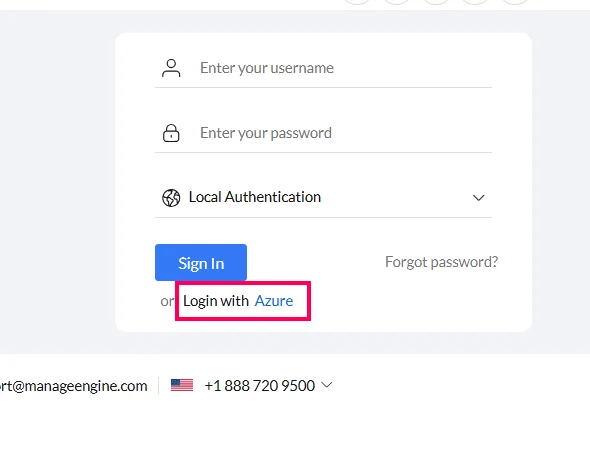 SAML Authentication settings for Azure Central server Login page