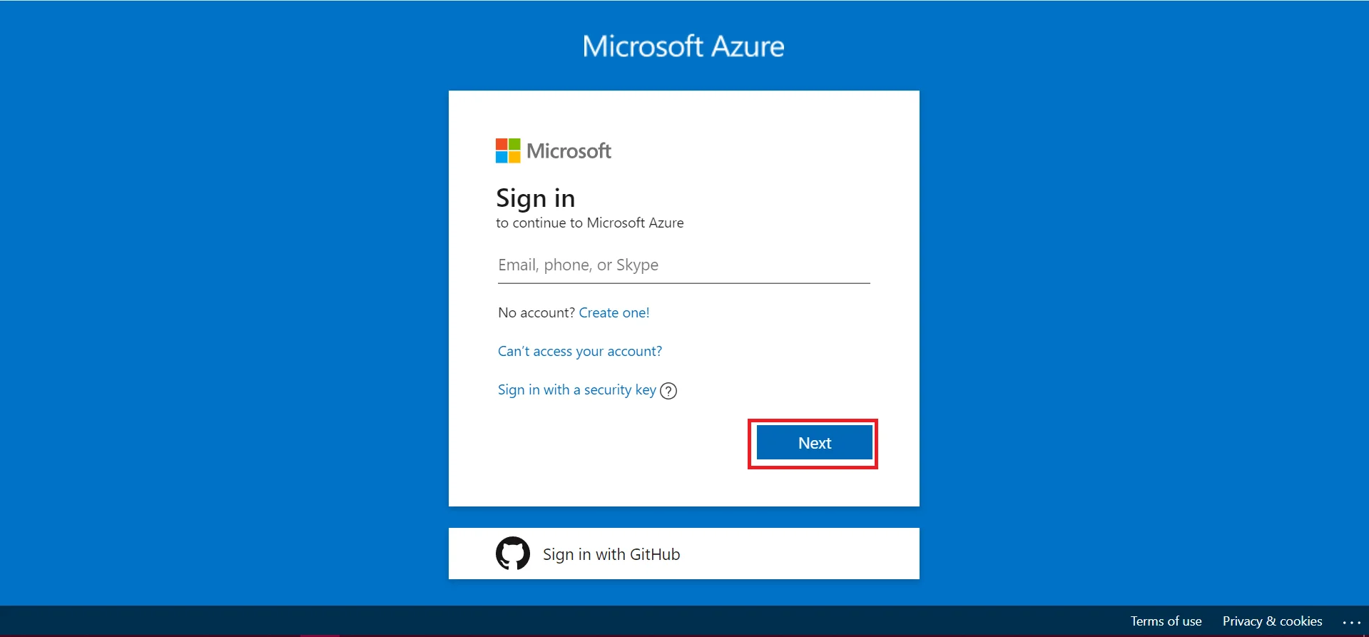 SAML Authentication settings for Azure Login to your Azure account