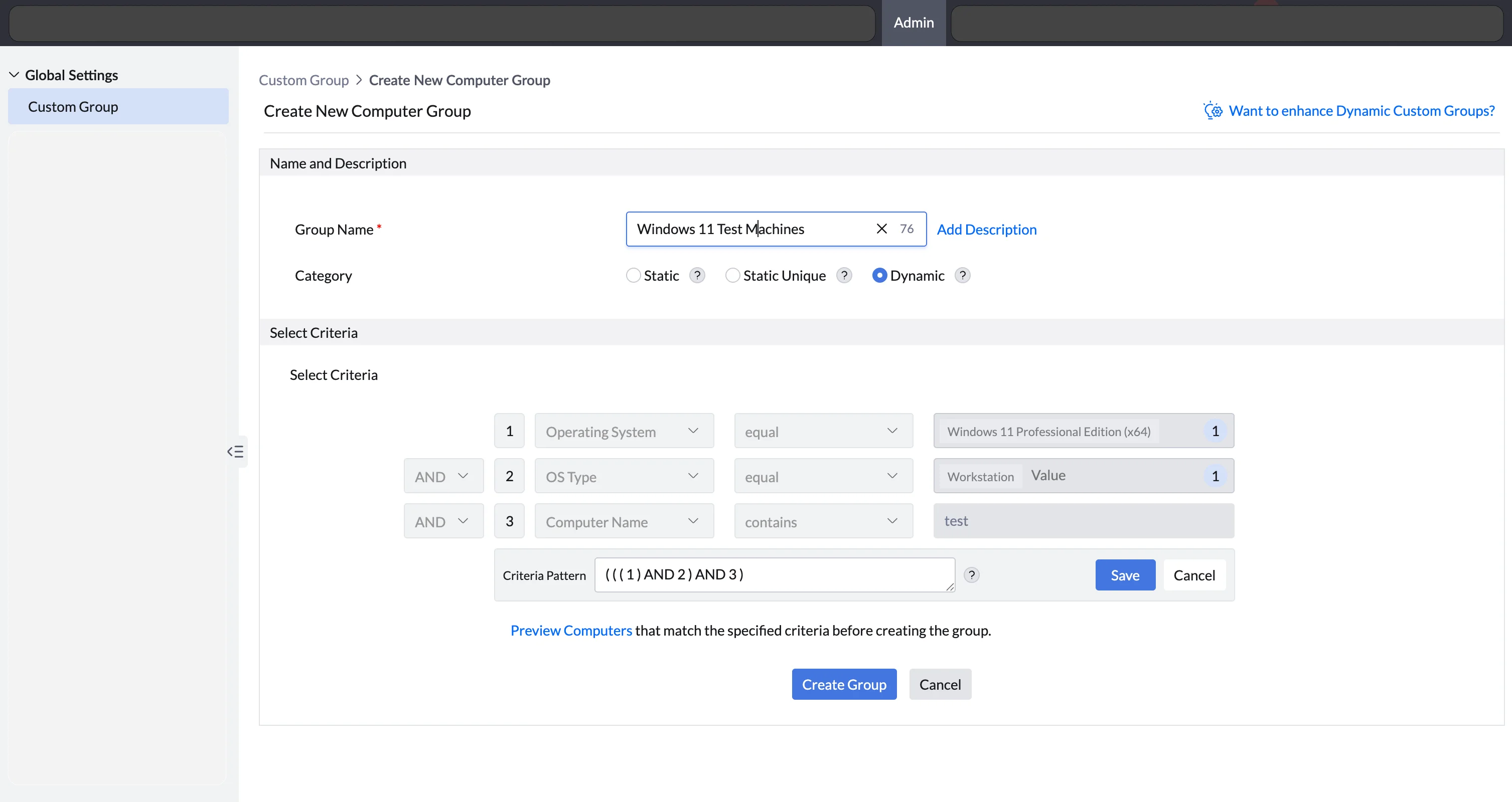 Dynamic Custom groups Creation
