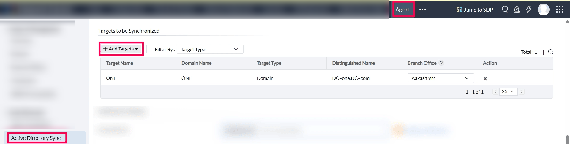targets to be synchronized for som policy sync