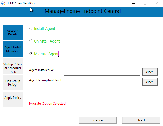 Add migration files Adding the agent installer and AgentCleanupToolClient.exe for the migration action