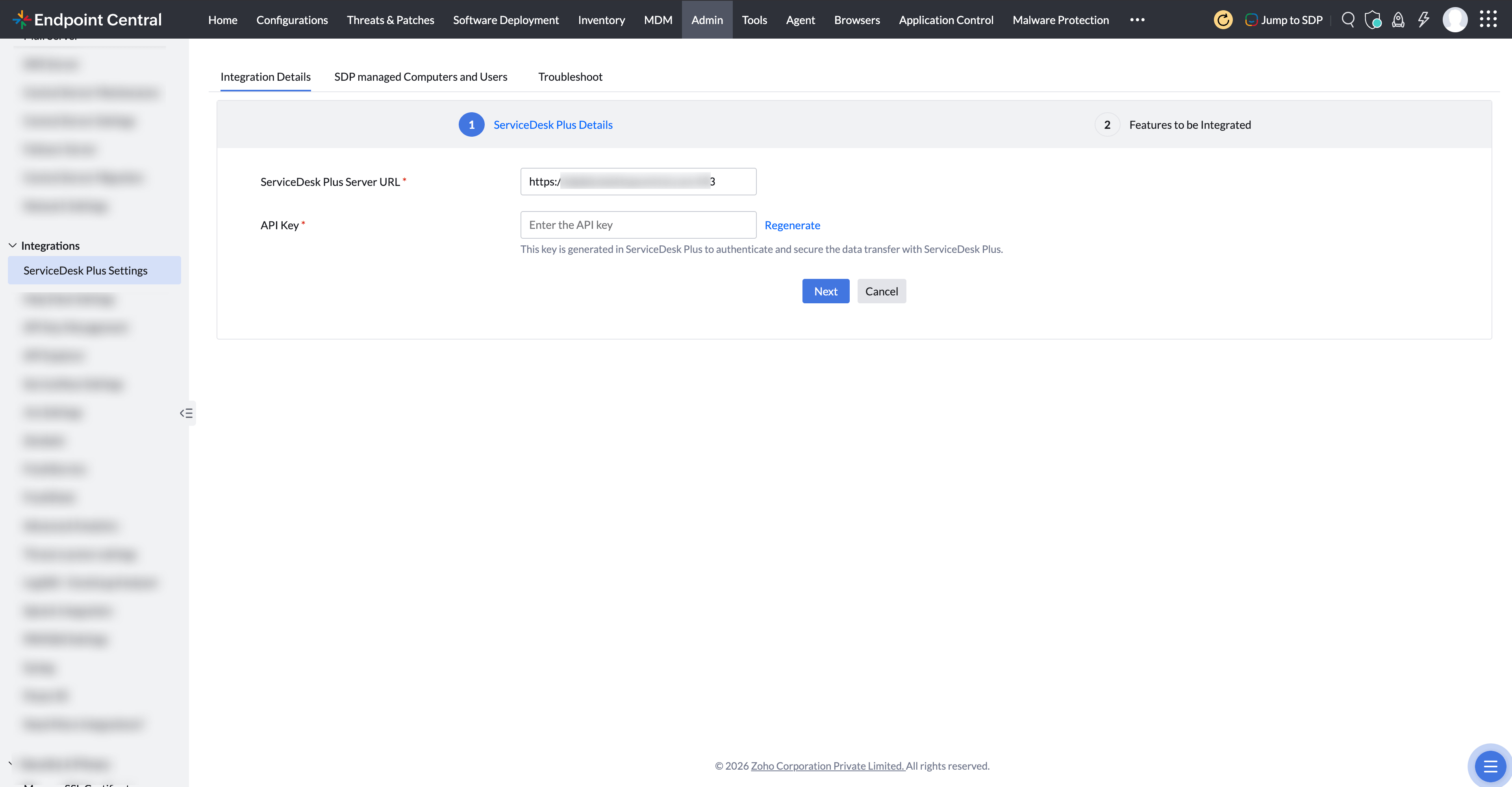 Fill in the server details and click Generate.