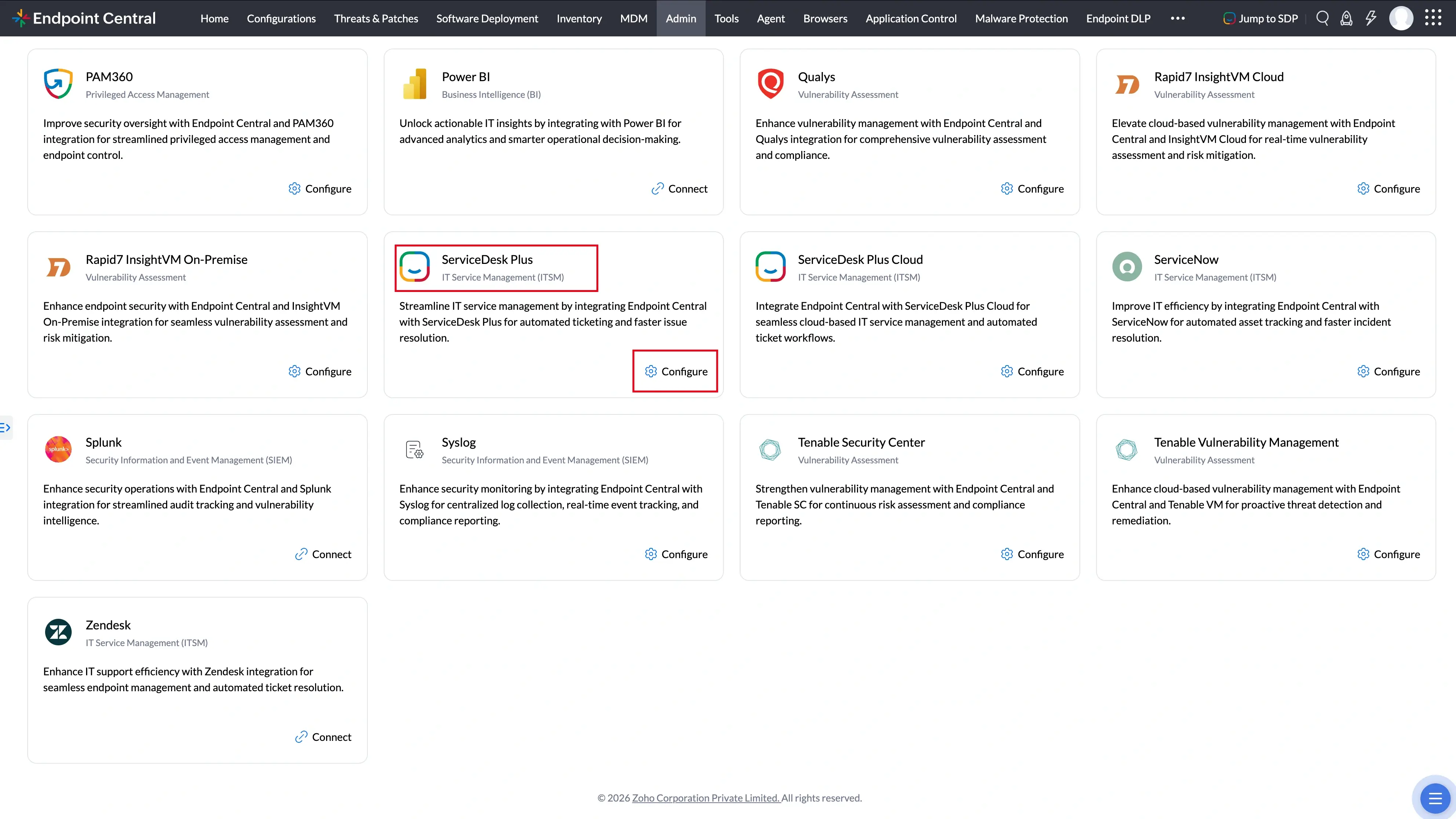 ServiceDesk Plus Navigation