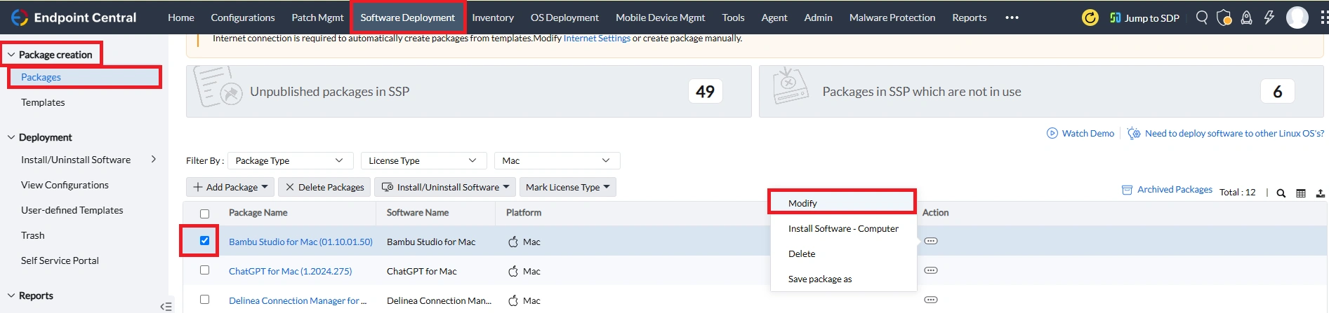 software-deployment Manual software package
