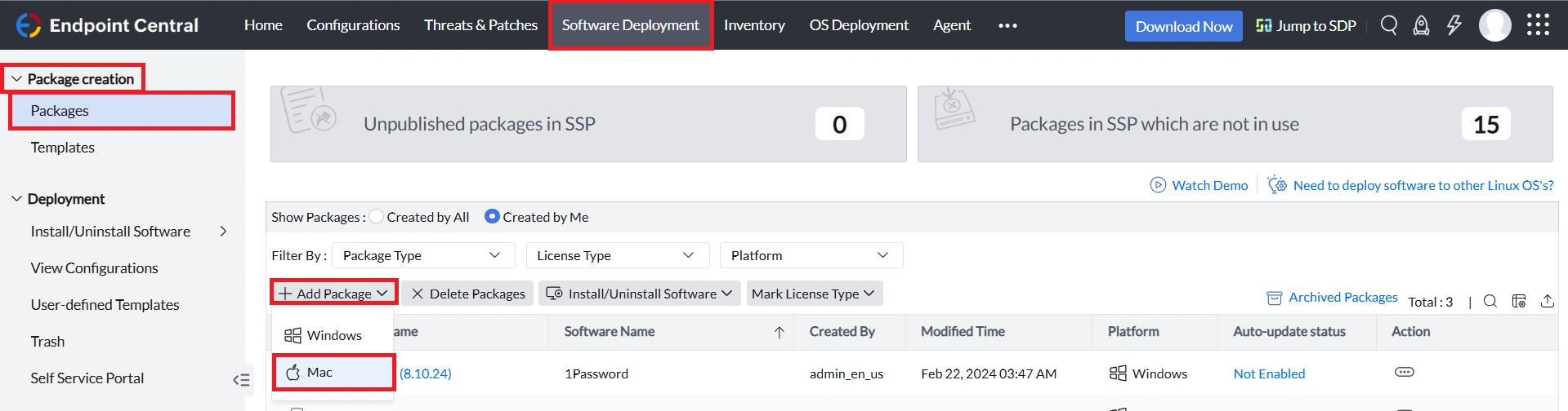 software-deployment Manual software package