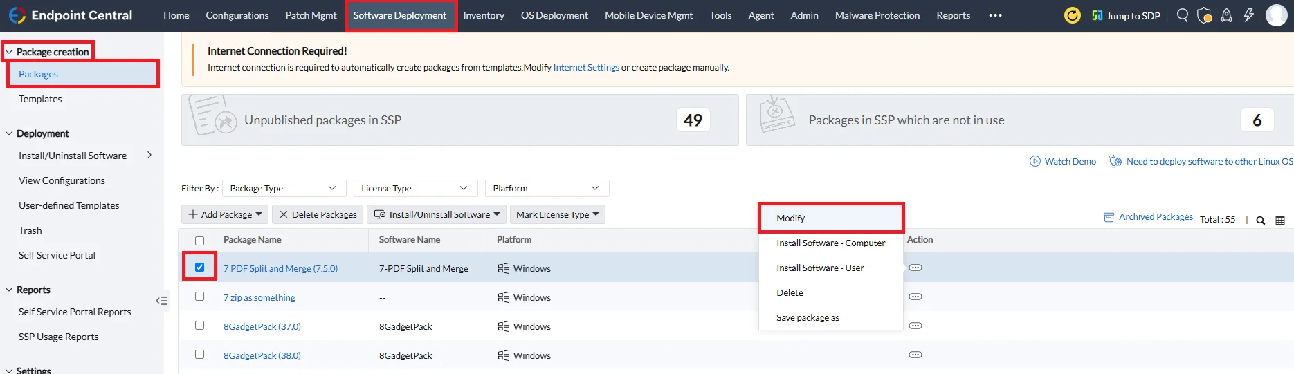 Manual software package