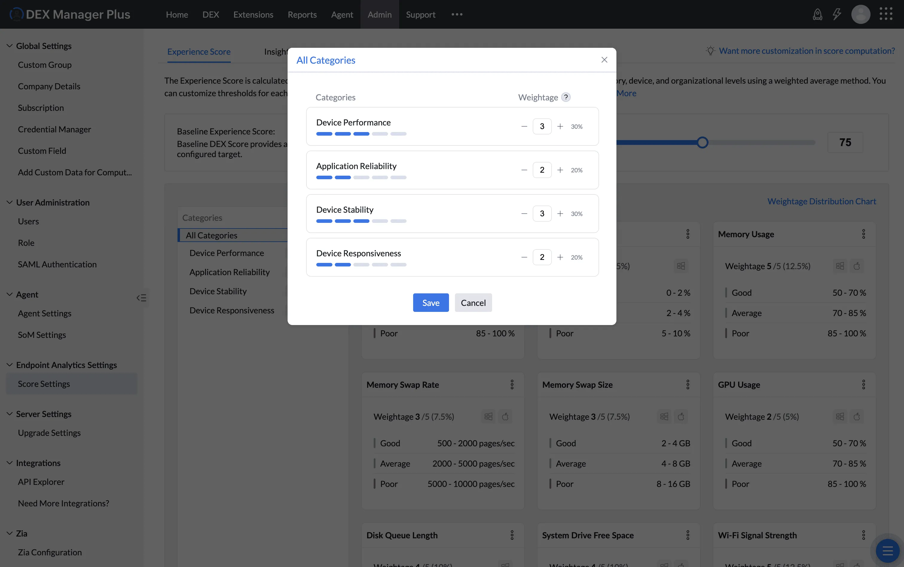 3 configuring category weightage screenshot 2