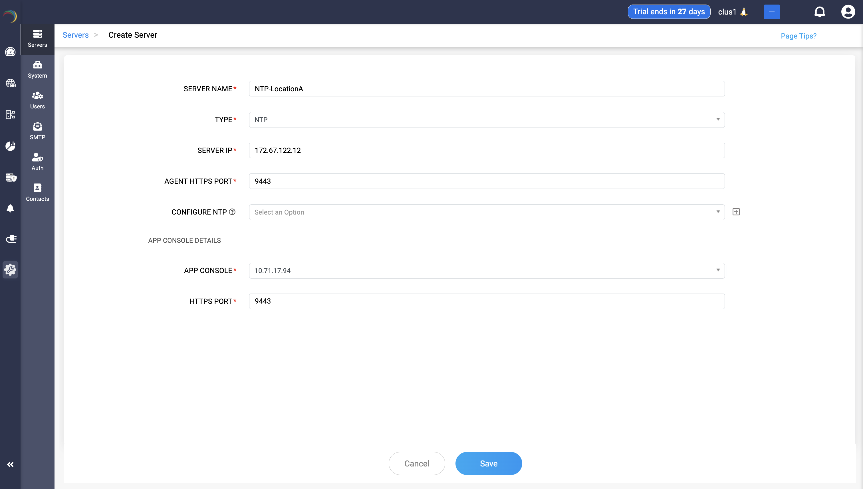 Enable NTp Synchronization for an already onboarded DNS or DHCP Server