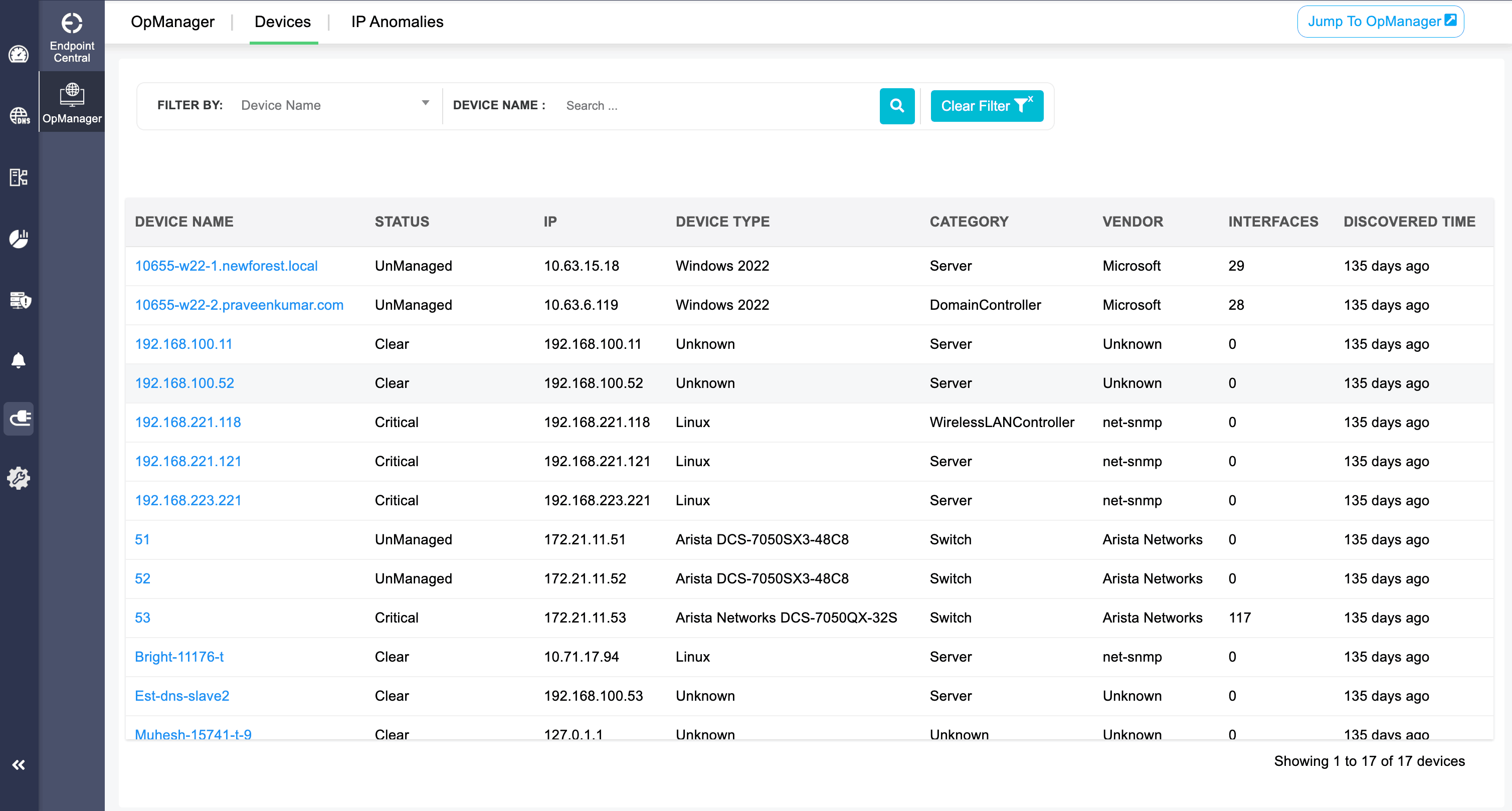 Cross-region resource view