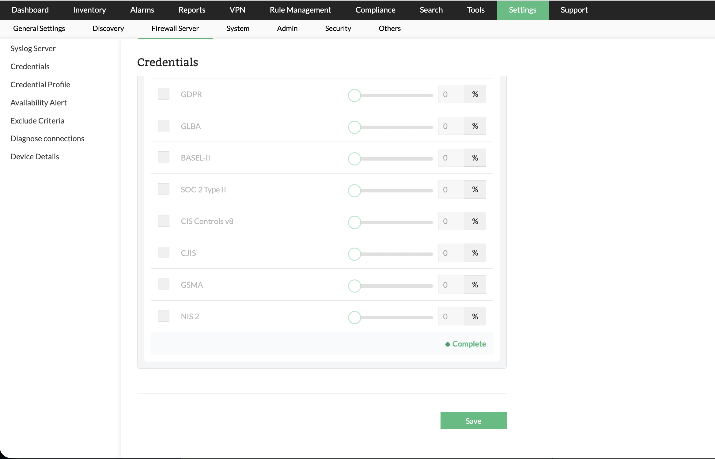 image title Device Score Rating- Credentials in Firewall Analyzer