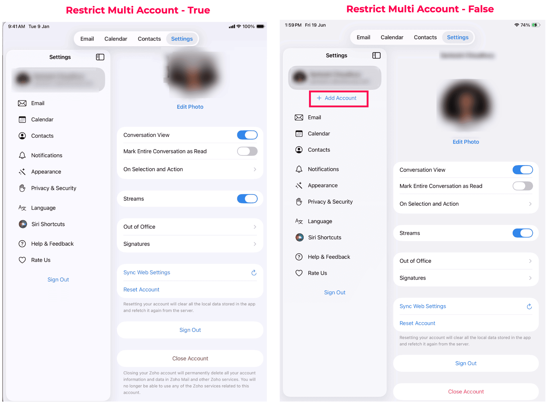 Zoho Mail Multi Account Restriction
