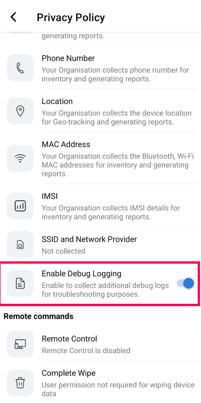 Debug Logging