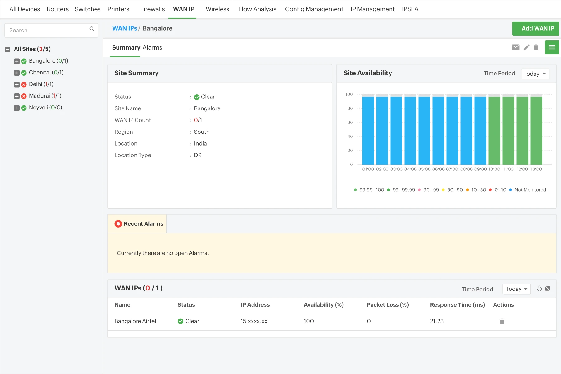WAN link monitoring