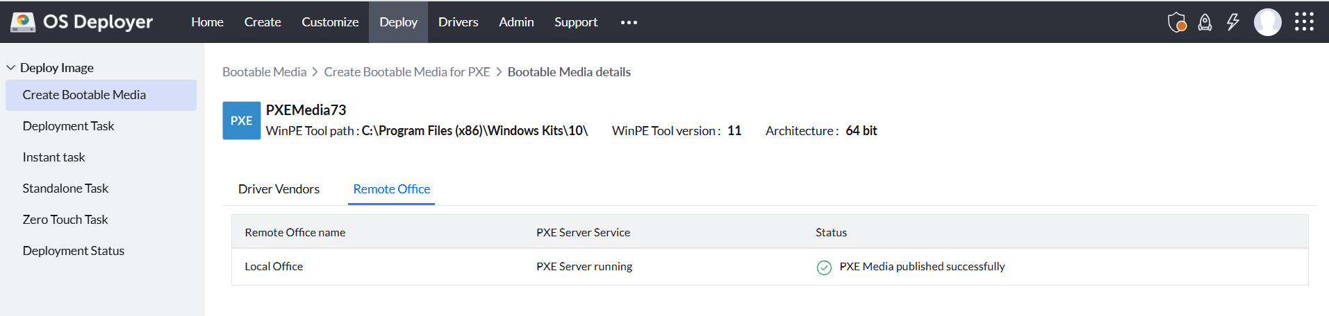PXE boot media - ManageEngine OS Deployer